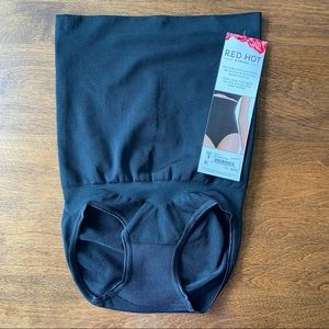 Spanx High Waist Shaping Panty Red Hot Black Small NEW